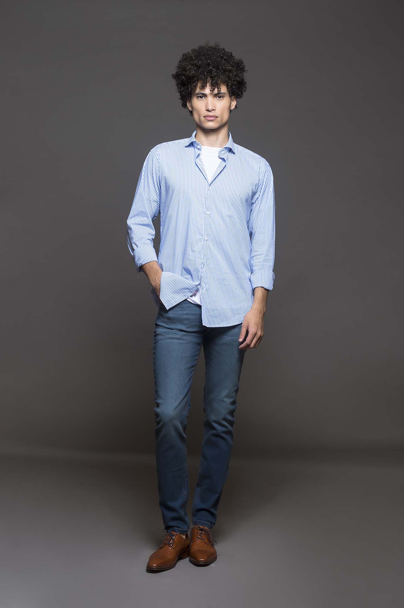 6817RAYMLAM - CAMISA YAGO SKSP AZUL MARINO